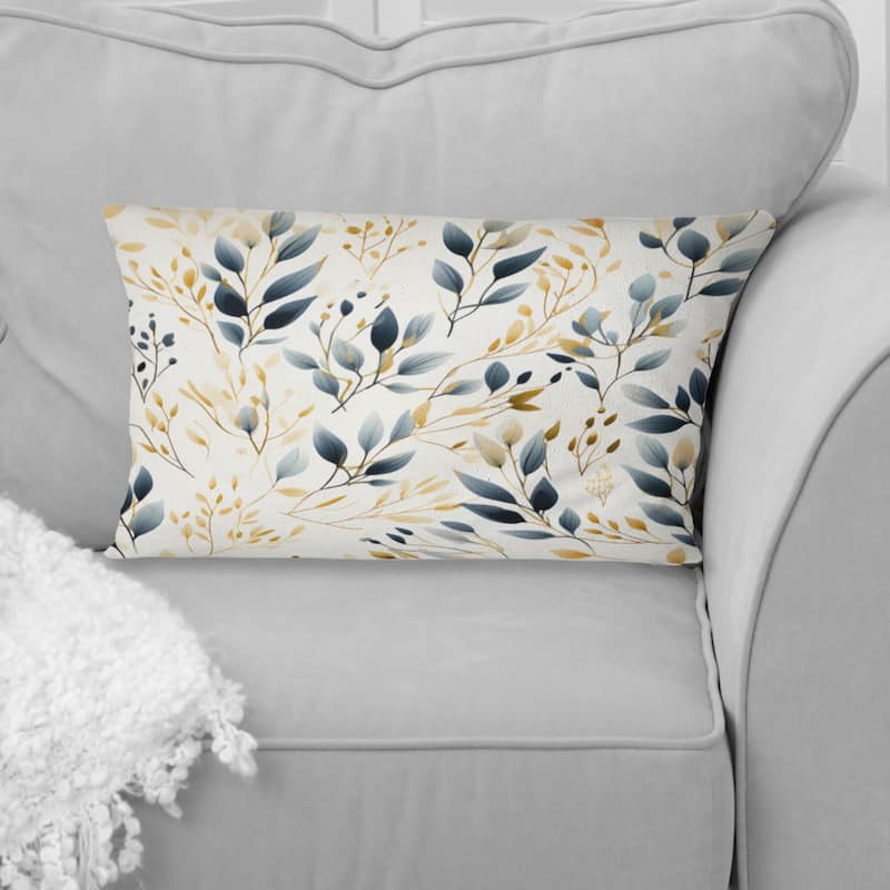 Designart "Minimalist Leaves I" Plants Printed Throw Pillow - 12 x 20