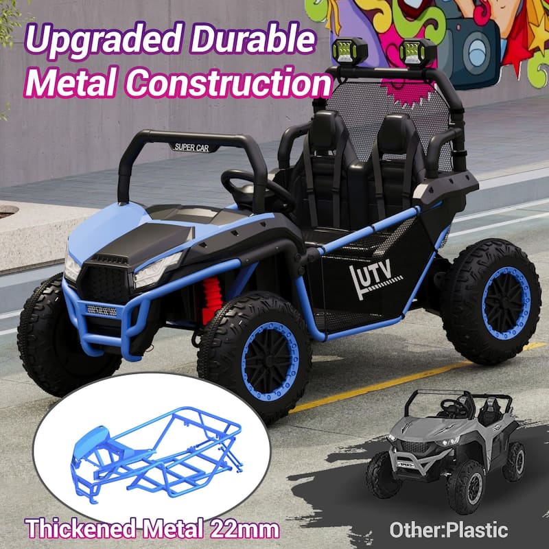 24V Kids Electric Car, 2-Seater UTV Off-Road