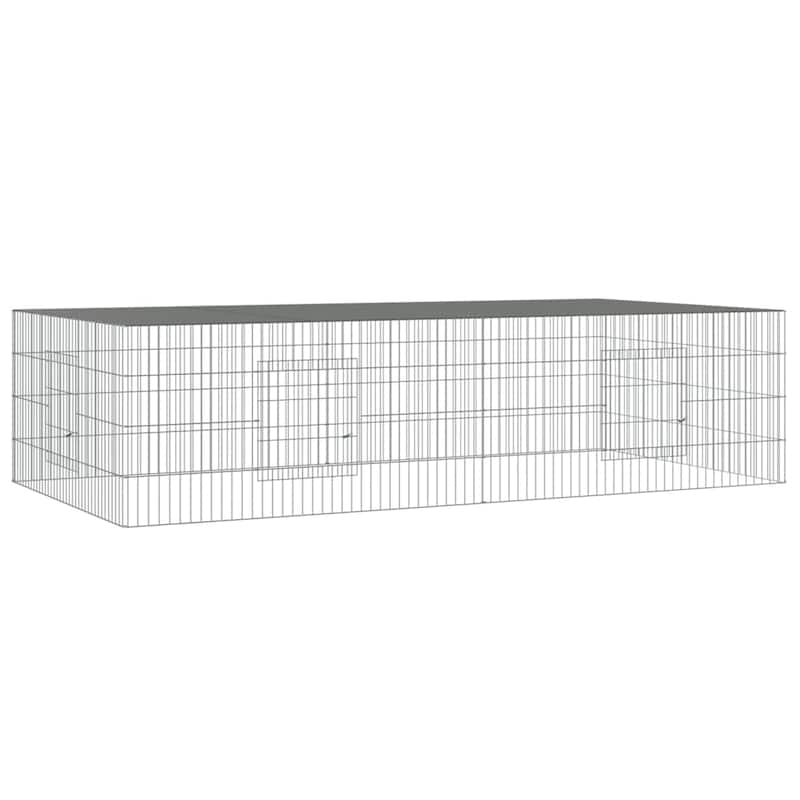 vidaXL Rabbit Cage Small Animal Run Hutch Playpen Enclosure Galvanized Iron