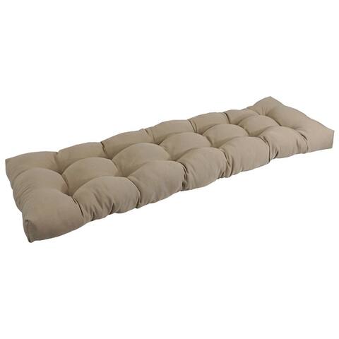 Solid Twill Tufted Indoor Bench Cushion (Multiple widths from 42 to 60 inch)