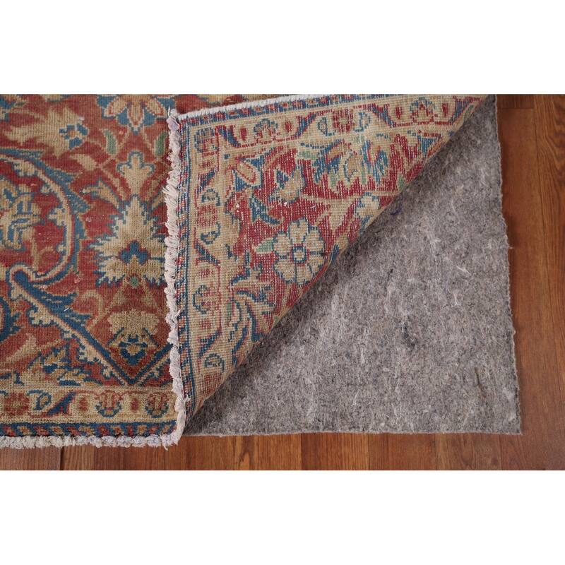 Floral Sarouk Persian Vintage Runner Rug Hand-Knotted Wool Carpet - 3'4" x 13'0"