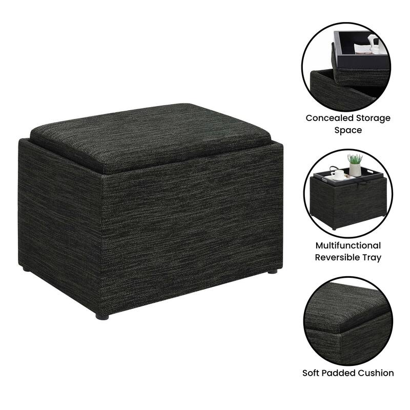 Convenience Concepts Designs4Comfort Accent Storage Ottoman with Reversible Tray