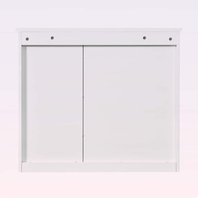 32'' Wall-Mounted Bathroom Cabinet with Mirror and 3 Adjustable Shelves,Ideal for Space-Saving Storage and Modern Aesthetics