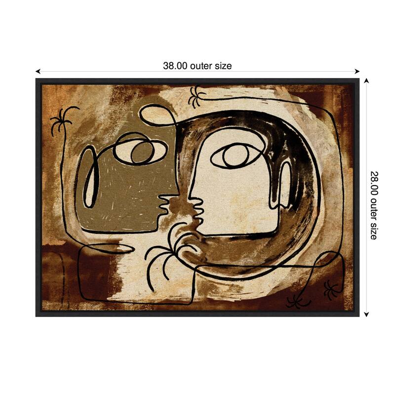Kate and Laurel Sylvie What Secrets Do The Palms Whisper To The Earth Framed Canvas by Shatha Al Dafai