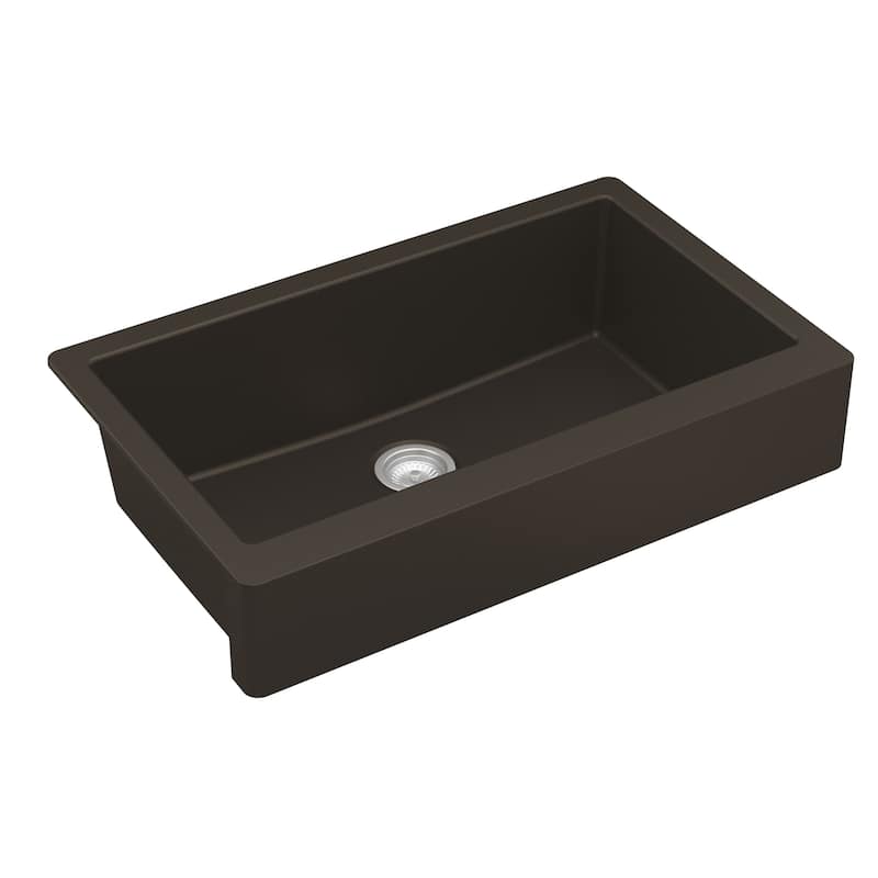 Karran Retrofit Farmhouse Quartz Single Bowl Kitchen Sink Kit
