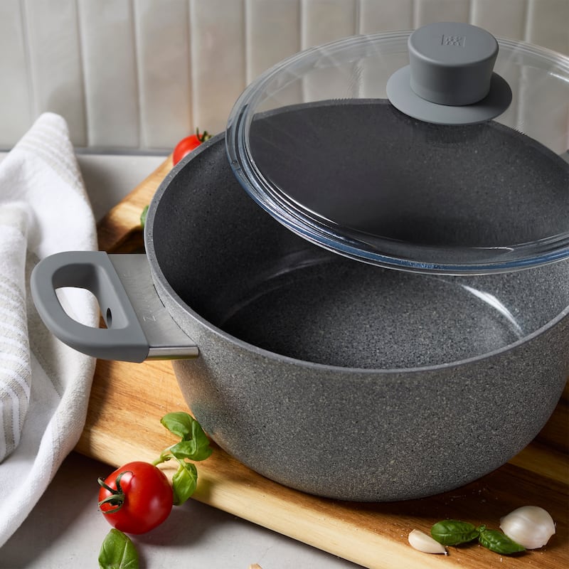 ZWILLING Parma Plus Ceramic 4.8-qt Aluminum Ceramic Nonstick Dutch Oven with Lid - Grey
