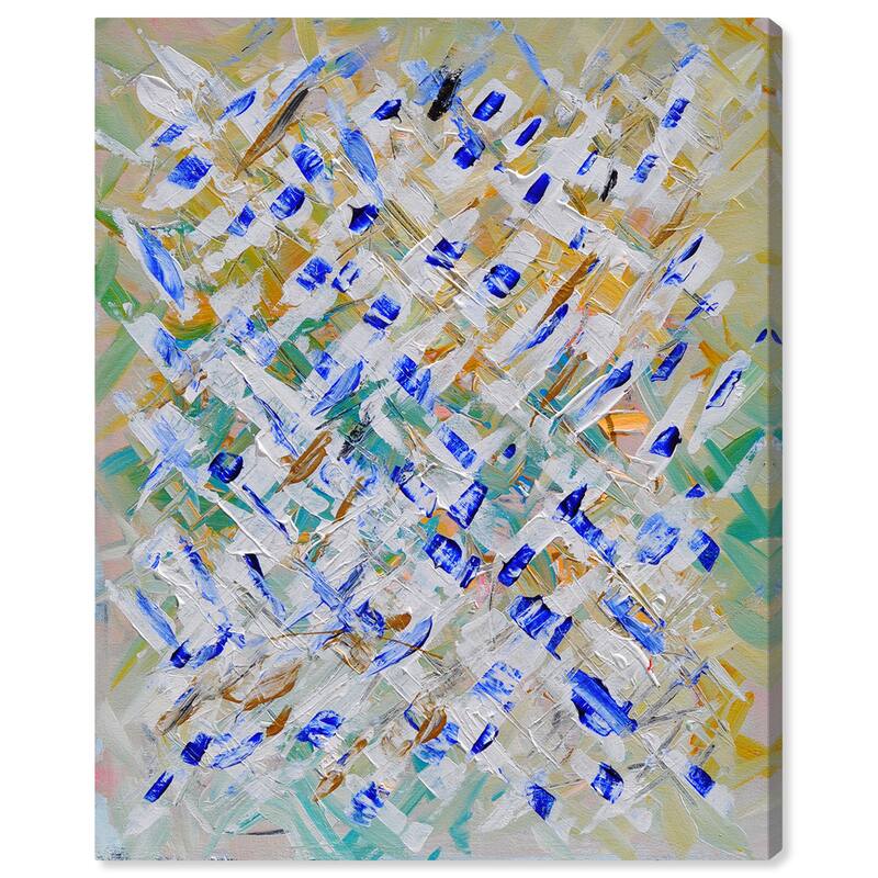 Wynwood Studio Canvas Abstract Grade White and Sapphire Blue Modern & Contemporary Wall Art Canvas Print
