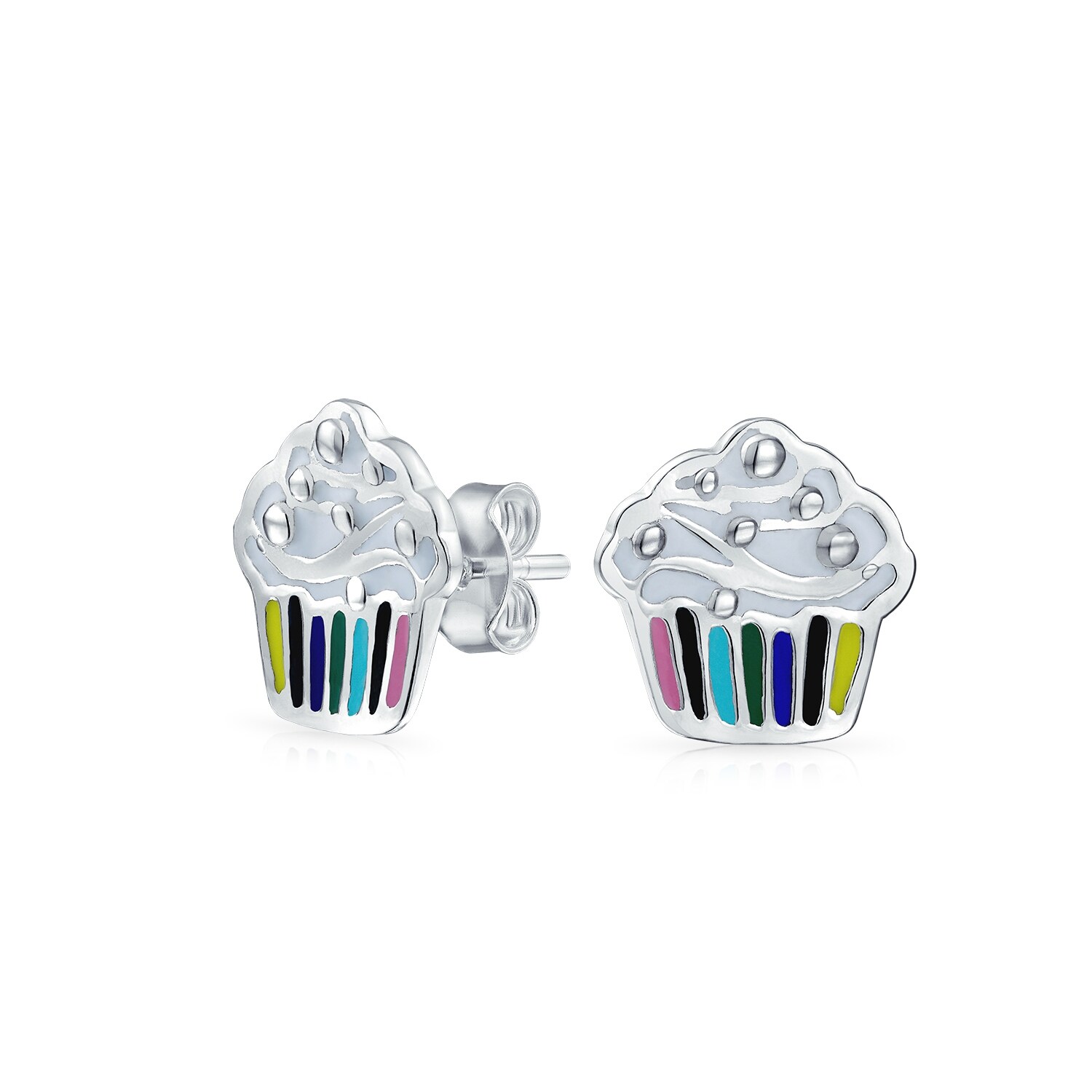 FASHIONS FOREVER® Sterling Silver Cherry Cup-Cake Stud Earrings