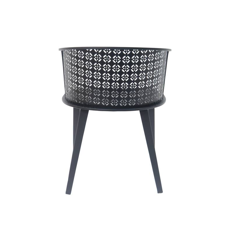 Roomfitters Milan Outdoor Iron Patio Dining Chairs with Rust Resistant Frame, Modern Set of 2