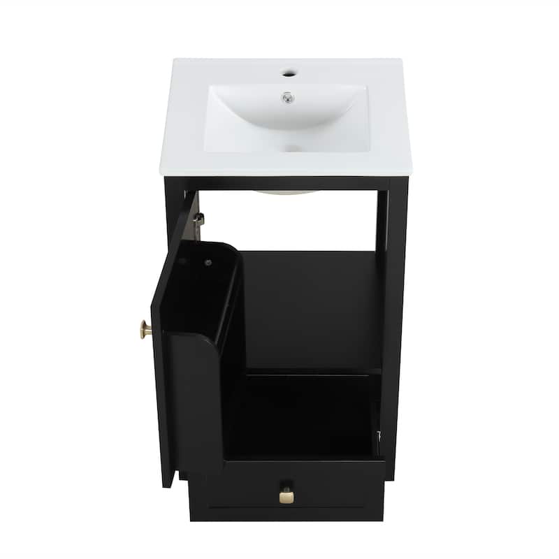 20" Bathroom Vanity with Sink, Bathroom Cabinet with Soft Closing Door, Storage Rack and A Drawer