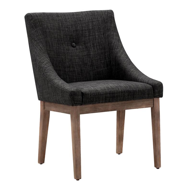 Voyager Button Tufted Slope Arm Linen Dining Chair (Set of 2) by iNSPIRE Q Artisan