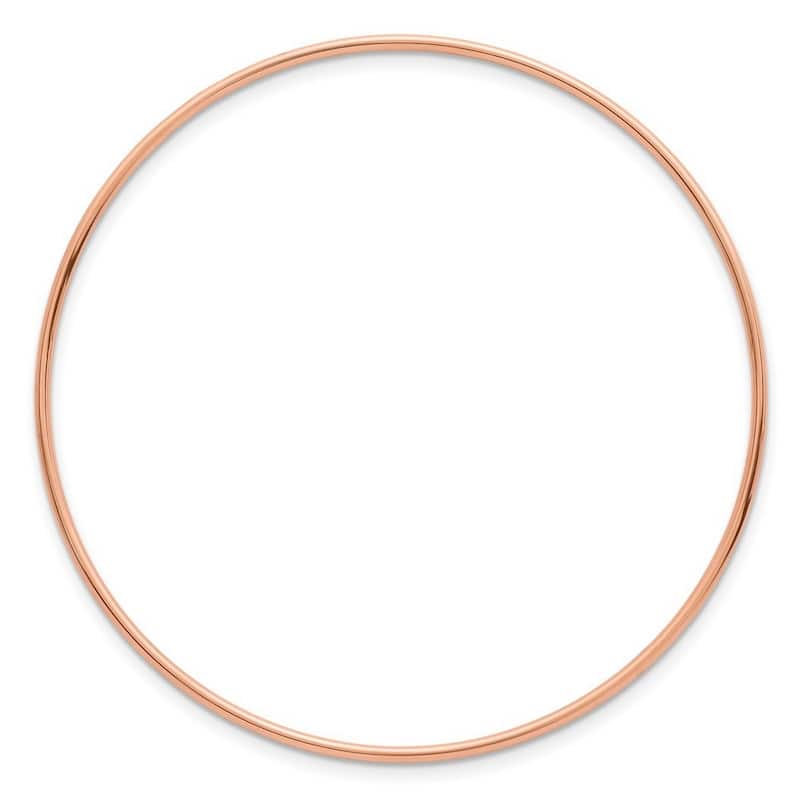 Curata 14k Rose Gold 8" 1.5mm Polished Thin Slip on Bangle Bracelet