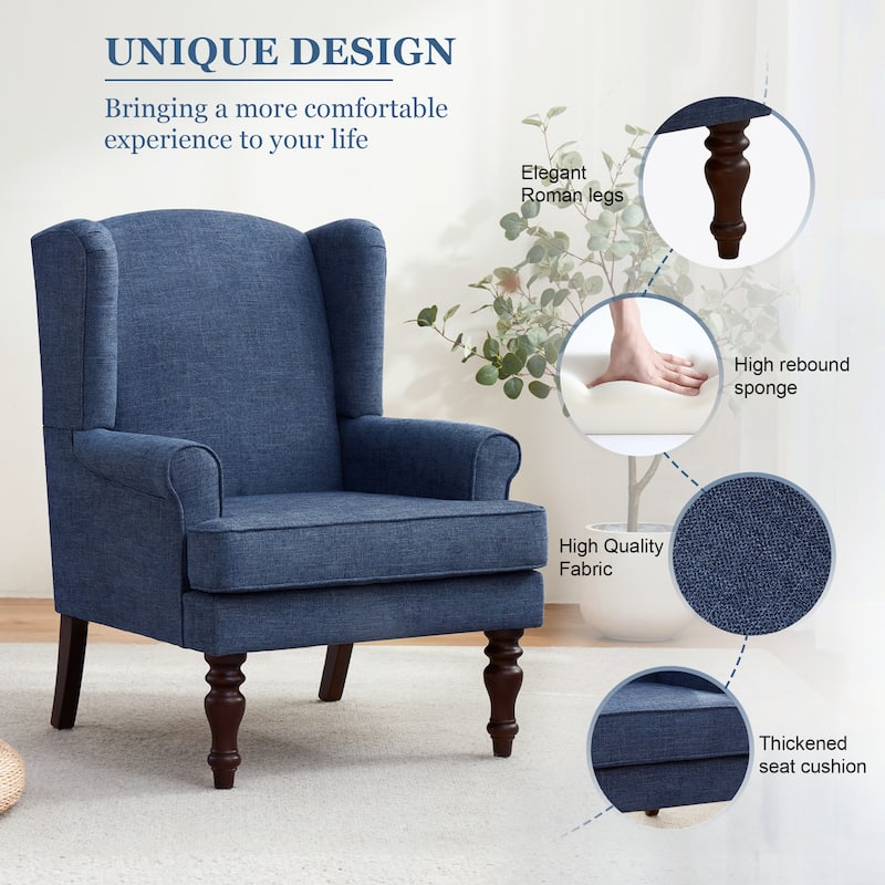 Accent Arm Chair with Turned Legs and Round Arms