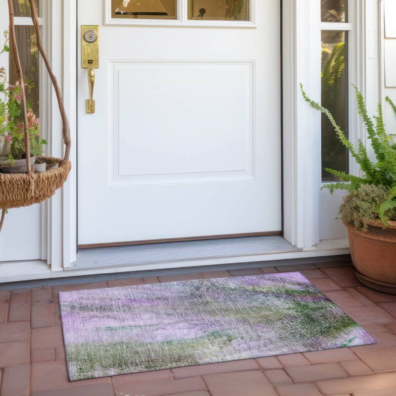 Almisi Contemporary Abstract Weather Resistant Modern Chic Outdoor Rug