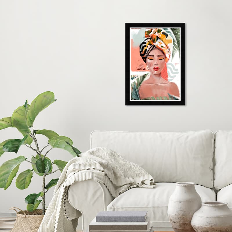 Wynwood Studio Prints Fashion and Glam In Tropical Serenity Pink and Tropical Wall Art Canvas Print - Black