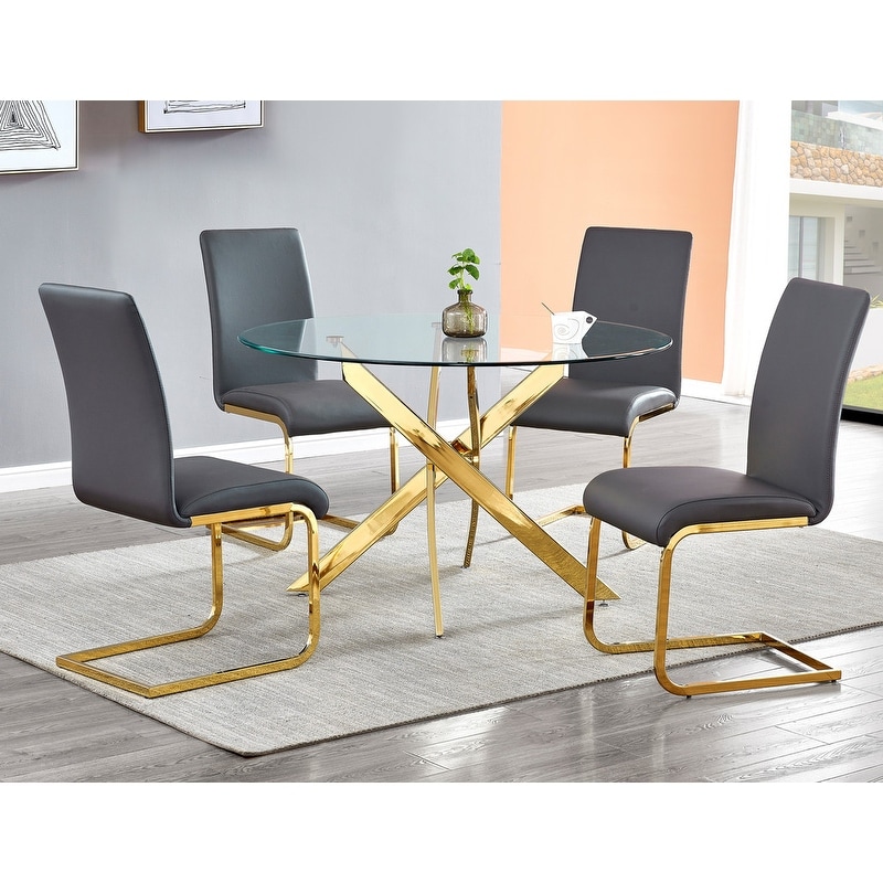 Best Master Furniture 5-piece Modern Round Dinette Set