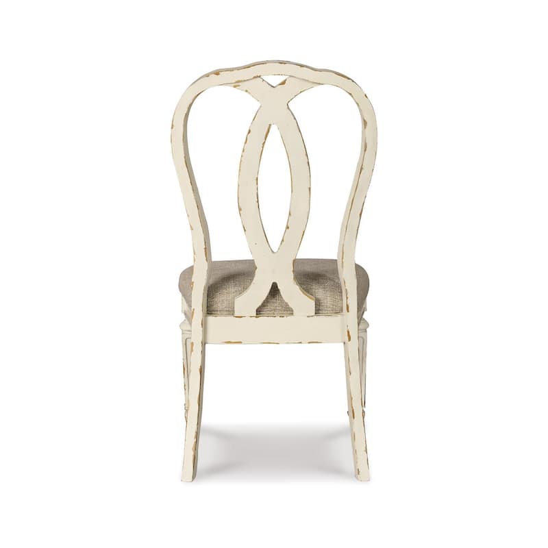 Signature Design By Ashley Realyn Dining Room Chair - Set of 2 - Chipped White - 19.5" W x 24" D x 40.38" H