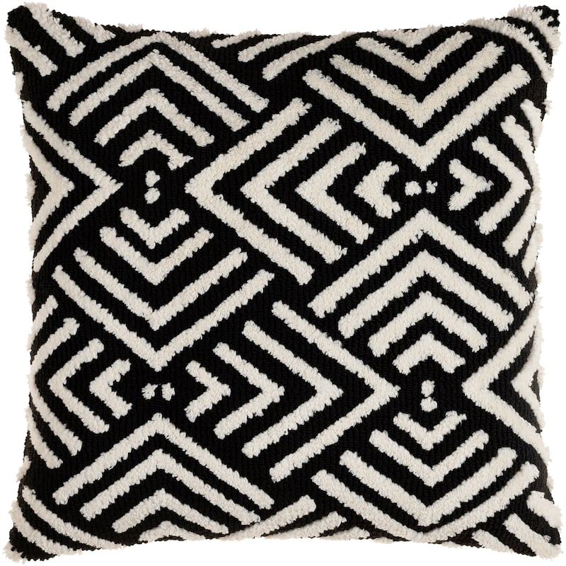 Darza Bold Geometric Knitted Throw Pillow - 18"H x 18"W - Polyester