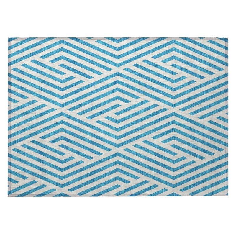 Lava Abstract Shapes Weather Resistant Blended Style Outdoor Rug