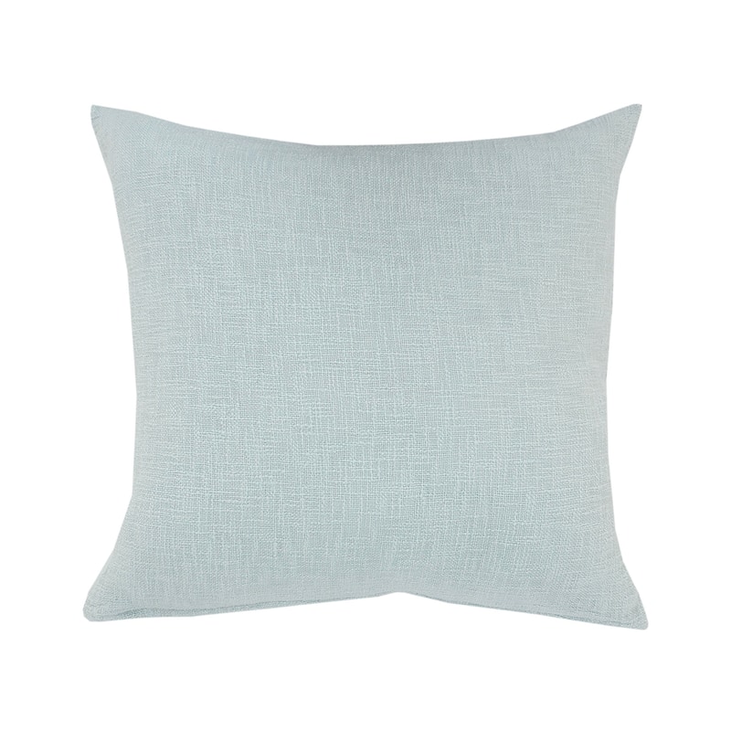 HomeRoots 18" X 18" Palladian Blue 100% Cotton Zippered Pillow