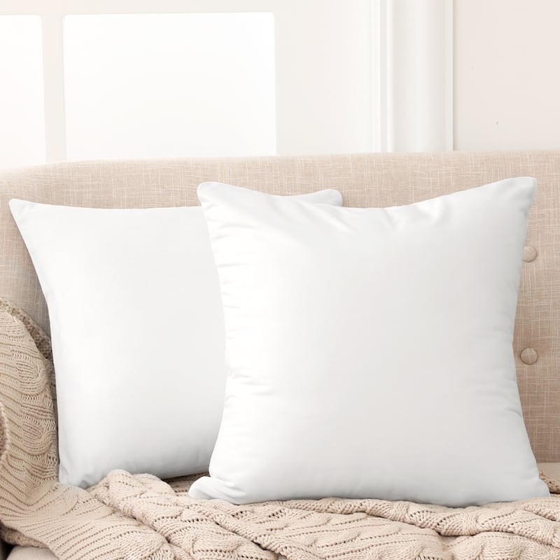 Deconovo Velvet Soft Throw Pillow Covers 2 PCS (Cover Only) - 22*22 - Cream White