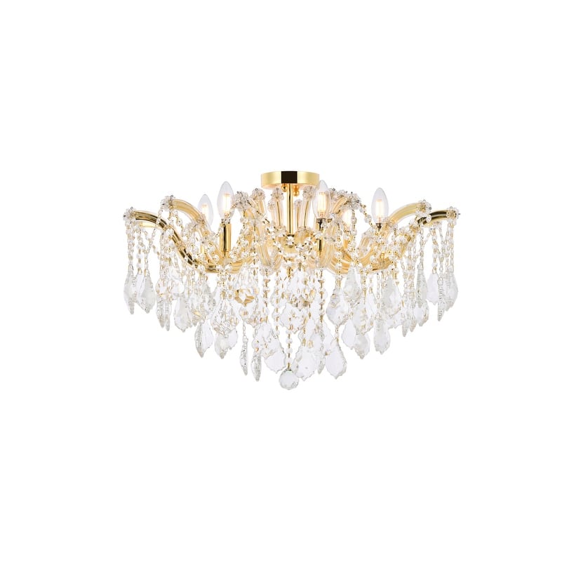 Fleur Illumination Flush Mount D:24in H:17.5in Lt:6 Gold Finish
