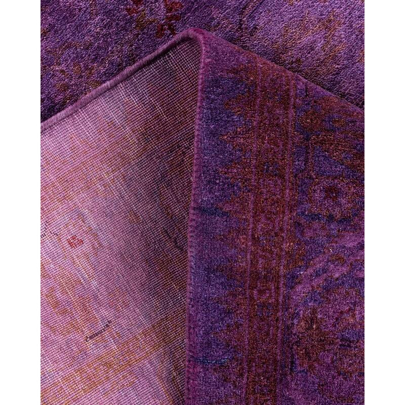 Contemporary Overdyed Wool Hand Knotted Runner - 3' 1" x 10' 3"