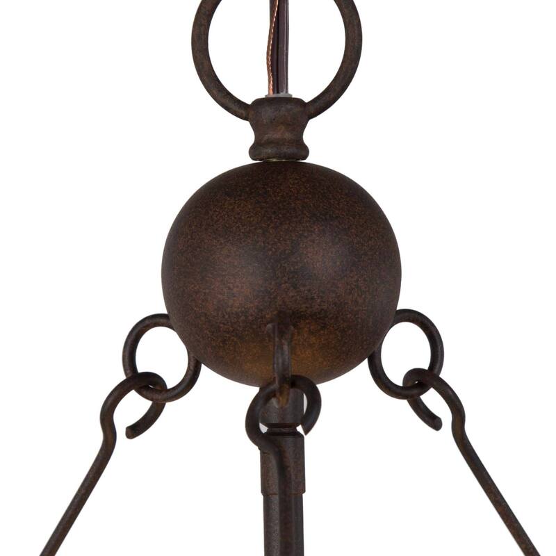 Farmhouse Rustic 6-light Drum Chandelier Aged-iron Wagon Wheel Dining Room Lighting