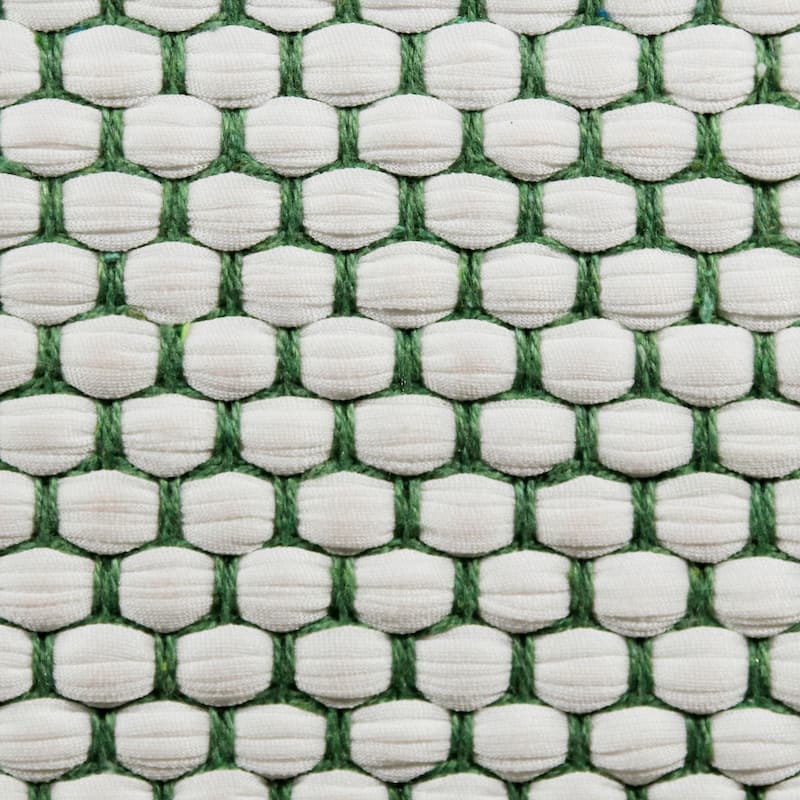 20" Green and White Striped Square Throw Pillow