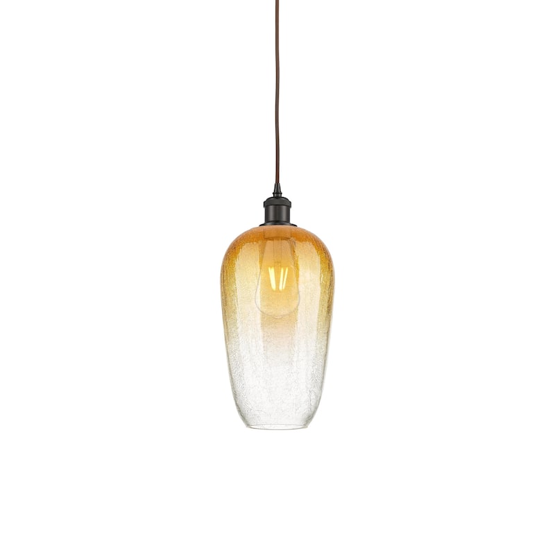 Innovations Lighting 516-1P-15-7 Brookhaven Flute Pendant Brookhaven - Oil Rubbed Bronze / Amber
