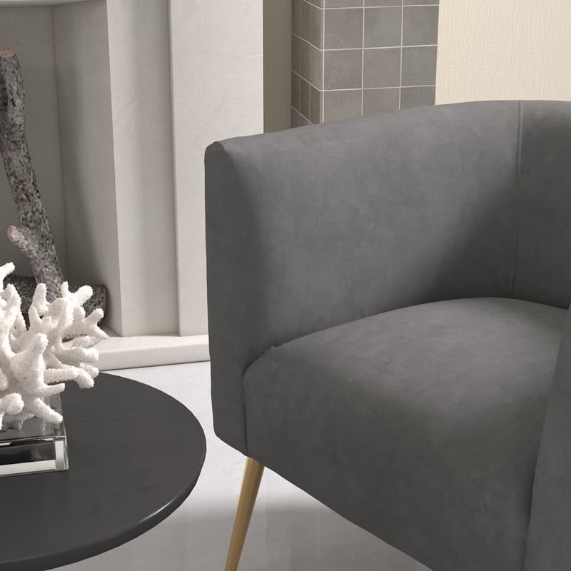 SEYNAR Mid-Century Modern Velvet Round Accent Chair for Living Room