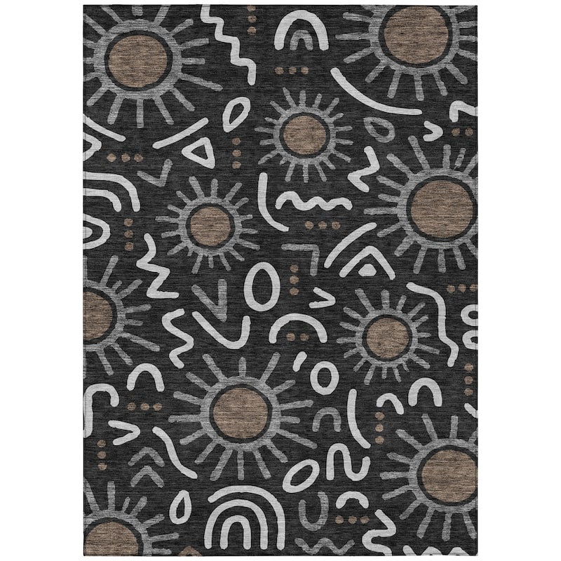 Machine Washable Indoor/ Outdoor Modern Sol Chantille Rug