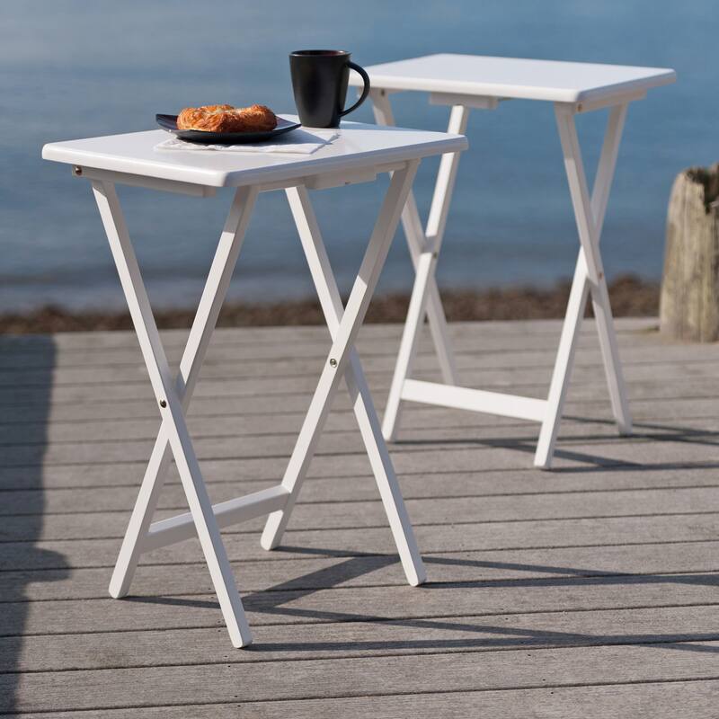 Alex Set of 2 Snack Tables White Finish