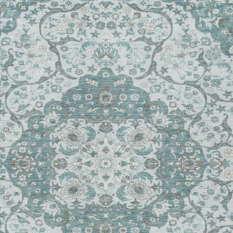 HomeRoots Medallion Traditional Rectangle Outdoor Rug