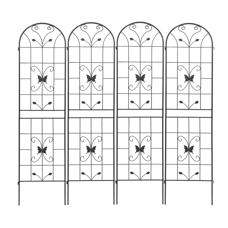 4 Pack Metal Garden Trellis 86.7" x 19.7" Rustproof Trellis for Climbing Plants Outdoor Flower Support