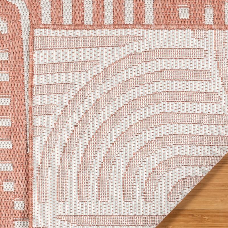 Gertmenian Savara Global Geometric Polypropylene Indoor Outdoor Performance Flatweave Area Rug Collection