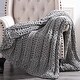 preview thumbnail 4 of 6, Modern Threads Luxury Chunky Knit Acrylic Bed Sofa Throw
