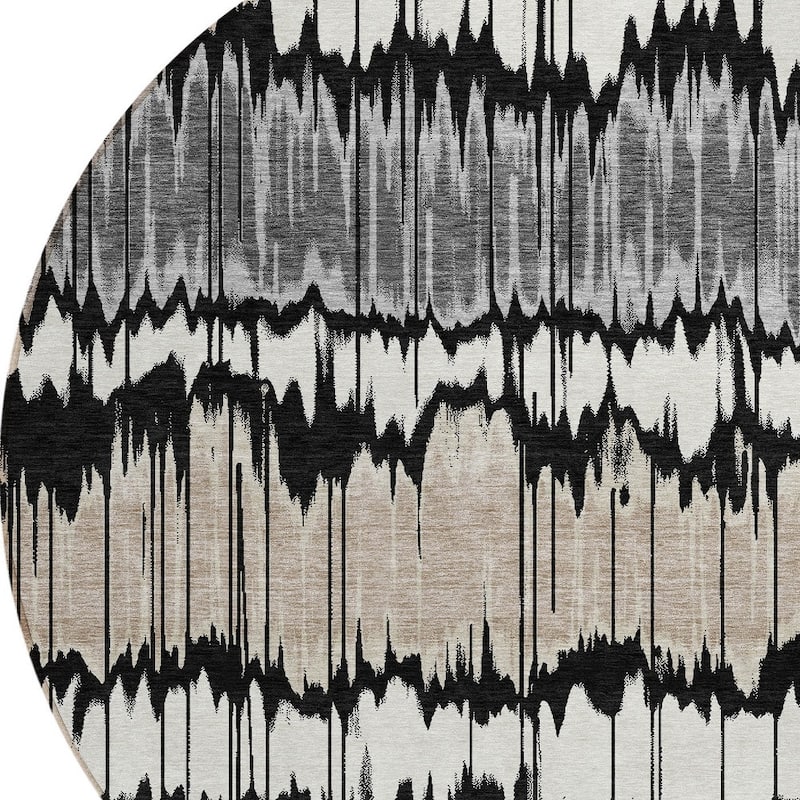 HomeRoots Striped Transitional Rectangle Outdoor Rug