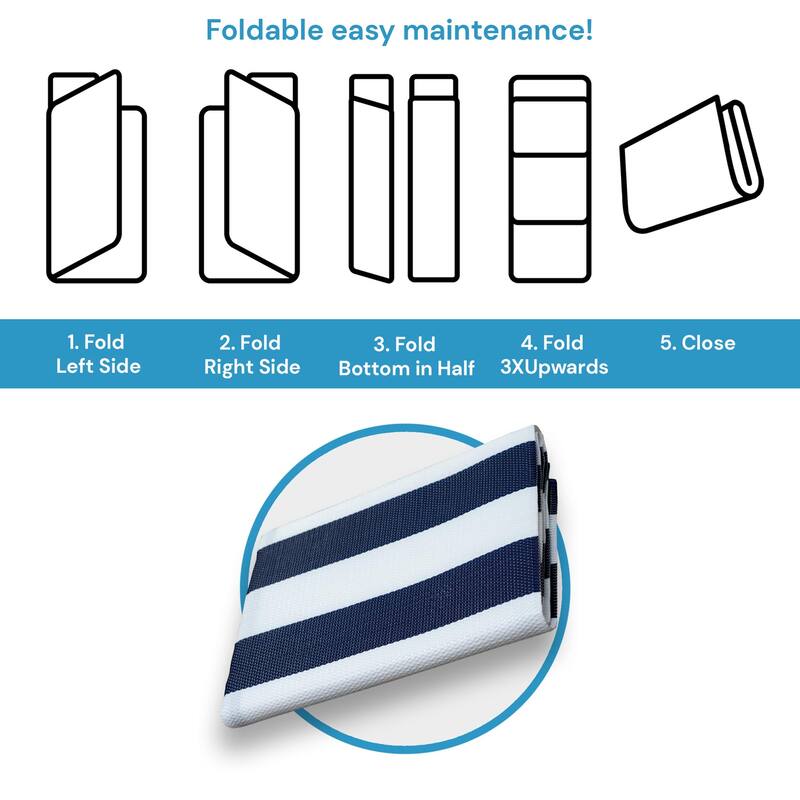 Lalune Beach Stripe Indoor Outdoor Area Rug