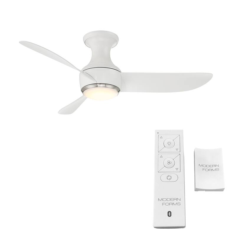 Corona 3-Blade Smart FlushMount Ceiling Fan 44in 3000K LED & Remote - N/A