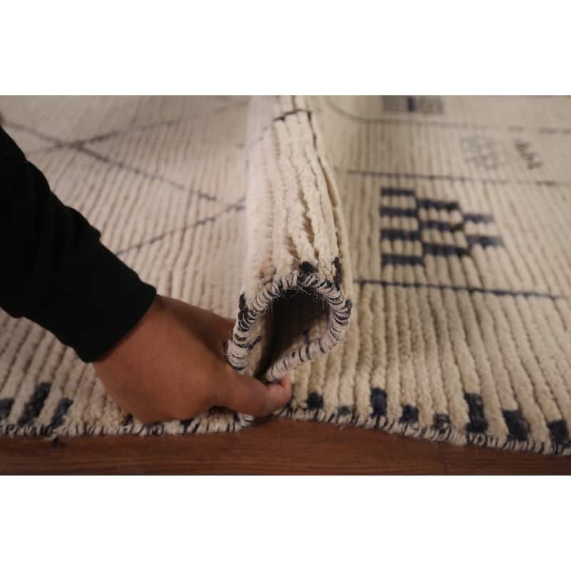 Earth Tone Moroccan Area Rug Hand-Knotted Wool Carpet - 6'0"x 9'7"