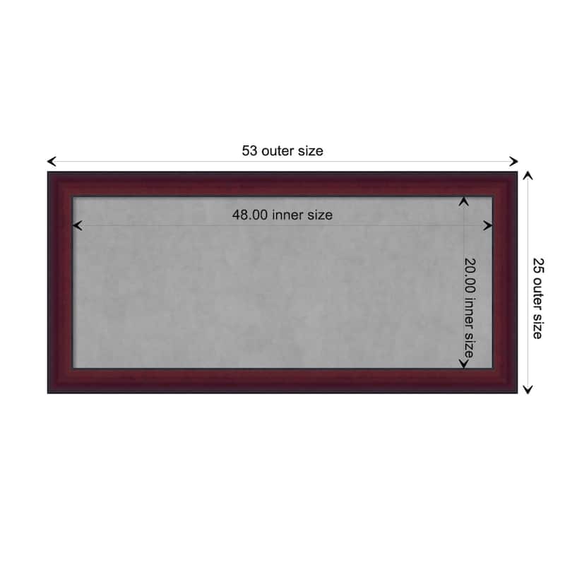 Amanti Art Canterbury Cherry Framed Magnetic Board - Board Size 48x20