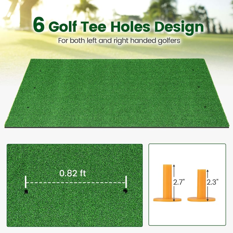 Costway 5 x 3 FT Golf Hitting Mat Artificial Indoor Outdoor Turf Golf - See Details