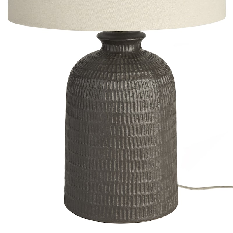 Nourison 24" Textured Ceramic Farmhouse Table Lamp
