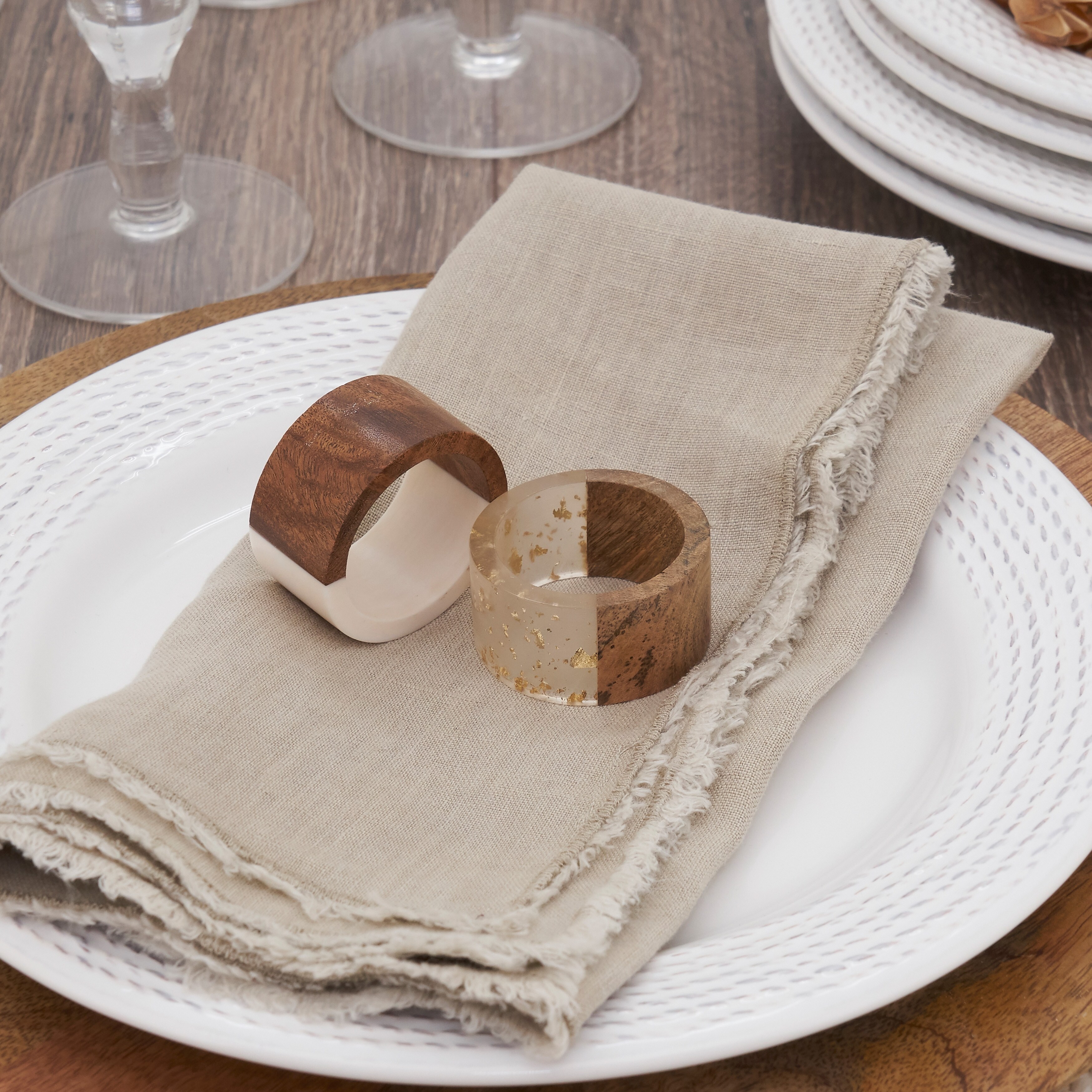 Brass Napkin Rings - Set of 2  Mulxiply and Campfire Pottery