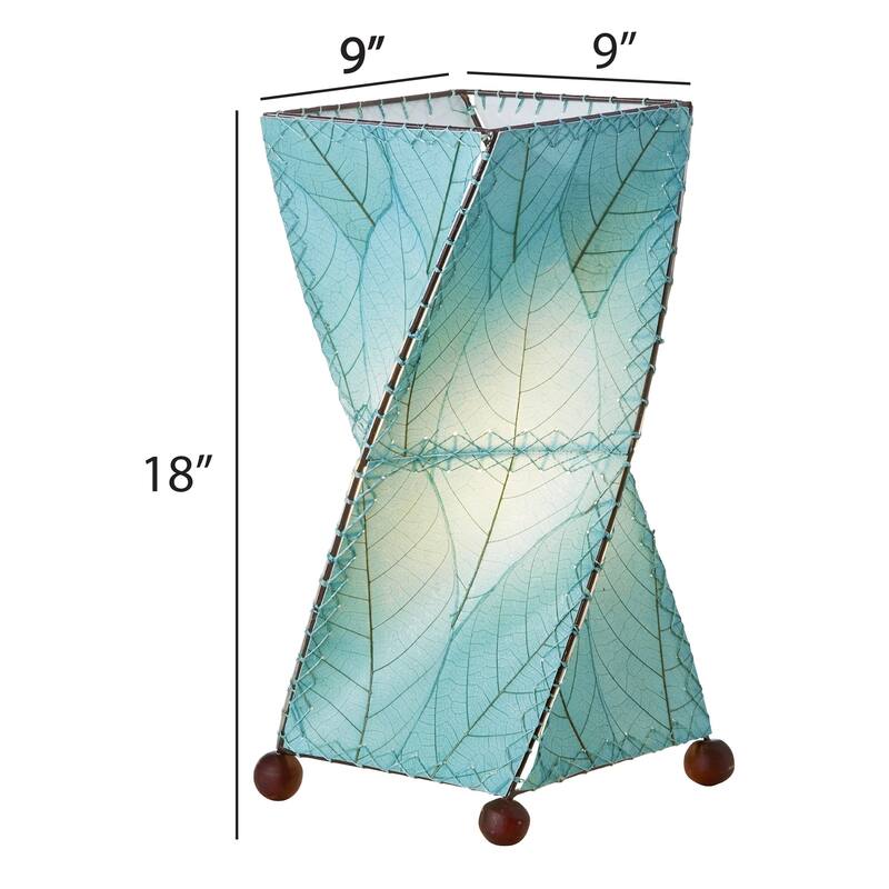 Eangee Handmade Twist Table Lamp, Cocoa Leaves Shade, 8 x 8 x 18 in.