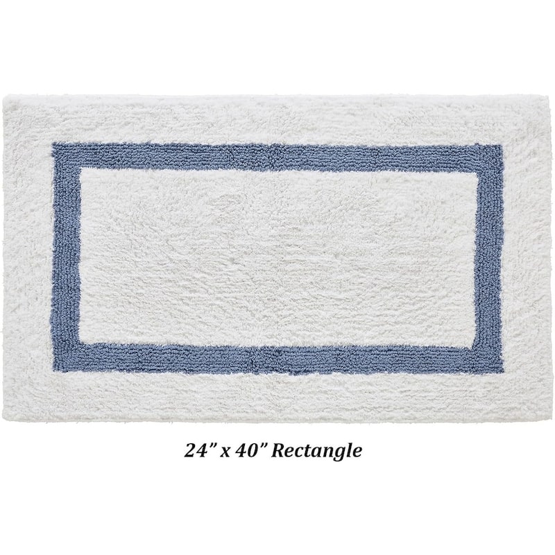 Better Trends Hotel Collection in Race Track 100% Cotton Super Absorbent Reversible Double Sided Machine Washable Bath Mat Rug
