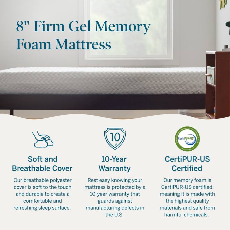 Lucid 8 Inch Gel Memory Foam Mattress