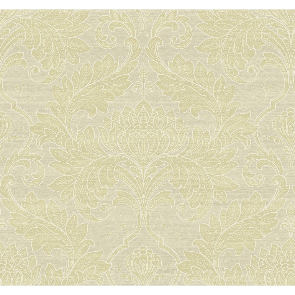 Seabrook Designs Tivoli Leaf Damask Unpasted Wallpaper