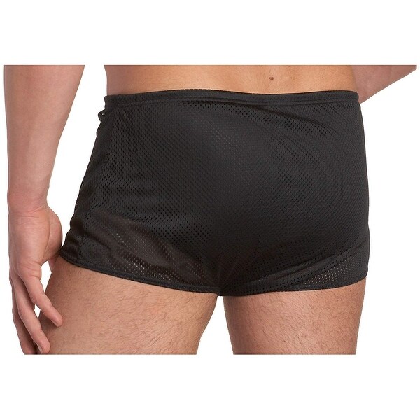 speedo solid poly mesh square leg